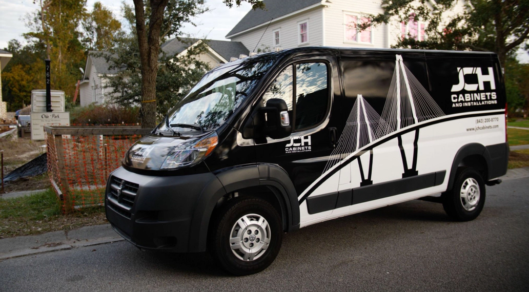 Image of a wrapped Ram Promaster 1500 from JCH Cabinets
