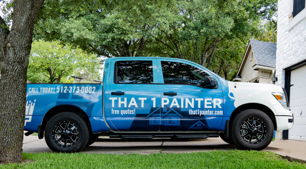 Image of a wrapped painter's truck