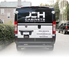 image of a contractor's wrapped van