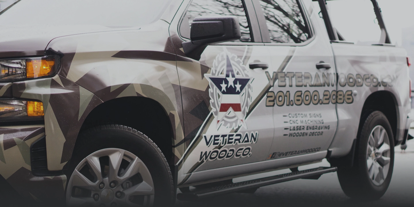 image of a veteran wood wrapped truck