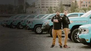 image of a contractor's wrapped vehicle