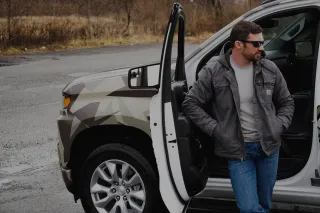 image of a wrapped cutaway truck from Outdoor Influence Design