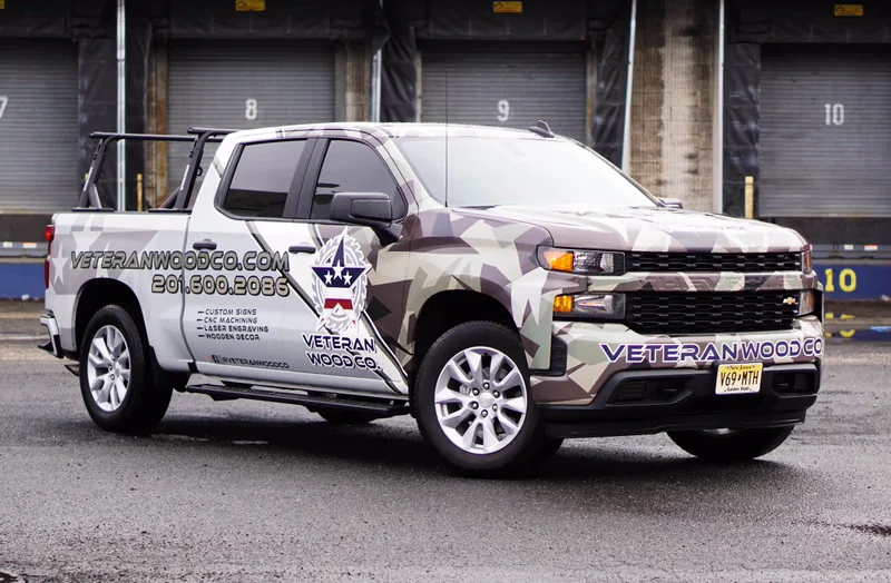 Veteran Wood vehicle wrap