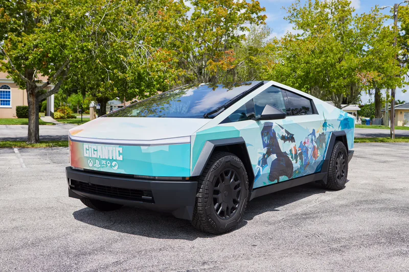 Gigantic Cybertruck wrap