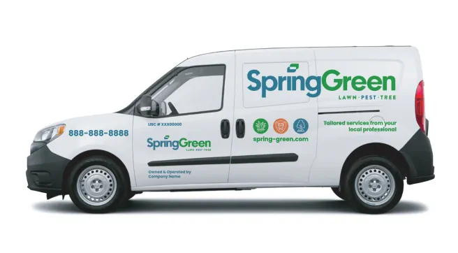 All services van graphics for Spring green