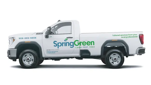 Service truck graphics for spring green